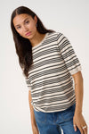 KAFFE KAlizza Striped Sweater Black/Feather Gray