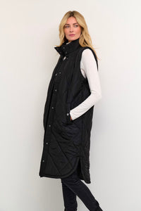 KAFFE KAmeria Quilted Gilet Waistcoat-Black