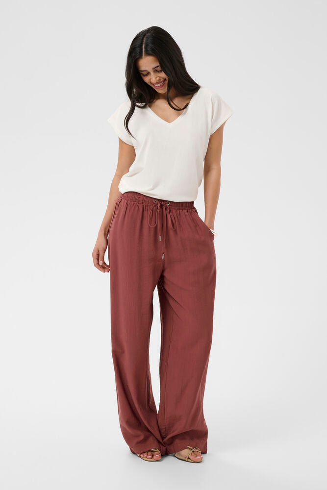 KAFFE KAemily Wide Trousers Henna