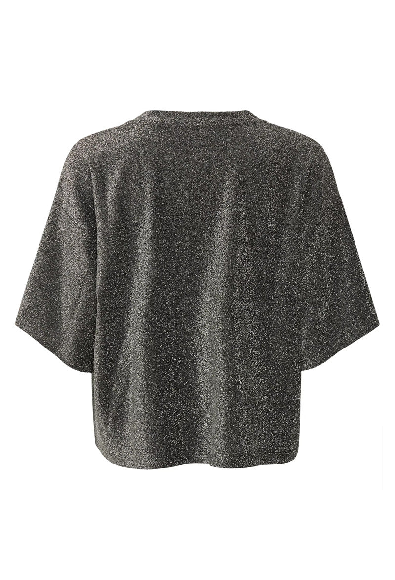 KAFFE KArita Top-Silver Glitter