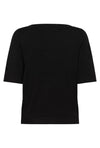 KAFFE KAlizza Boatneck Solid Pullover-Deep Black