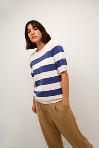 KAFFE KAlizza Pullover Striped Indigo Blue/White