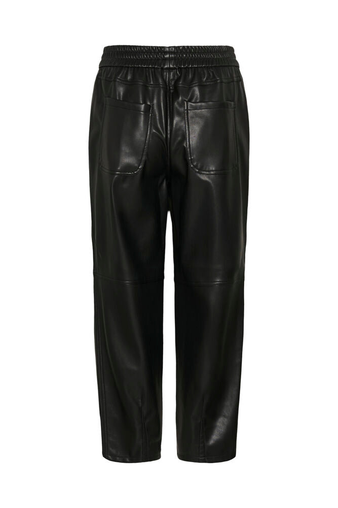 KAFFE KAarense Faux Leather Trousers Black