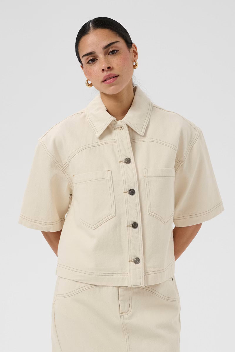 KAFFE KAcatherina Shirt Jacket Off White Washed