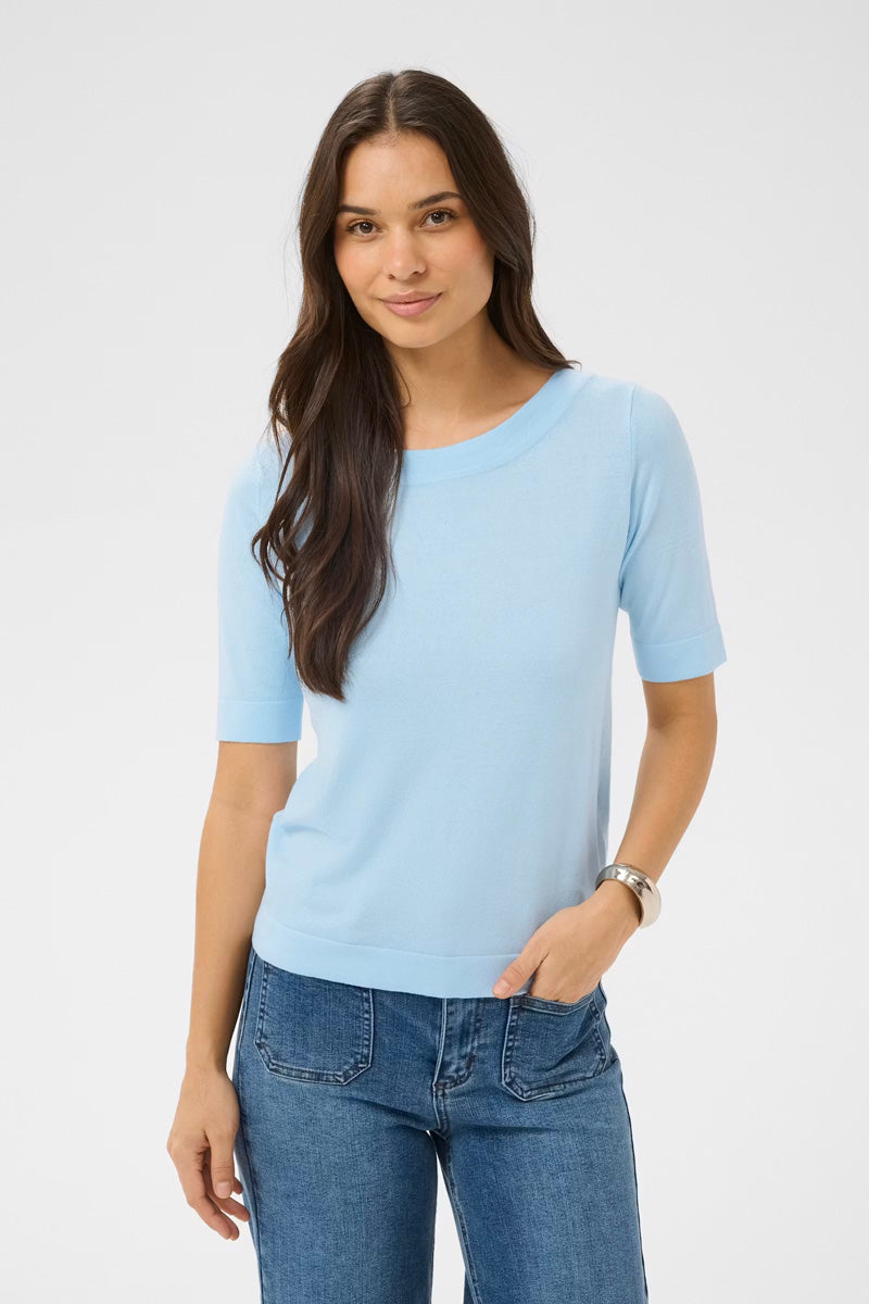 KAFFE KAlizza Boatneck Pullover-Nantucket Breeze