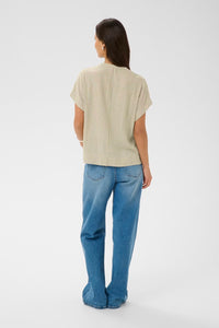 KAFFE KAmilia Wing SL Blouse Chinchilla/Chalk Stripe