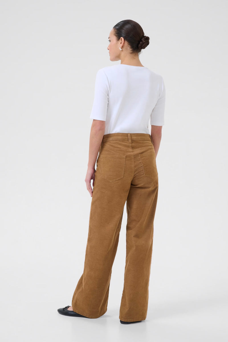 KAFFE KAmolly Needlecord Trousers Toasted Coconut