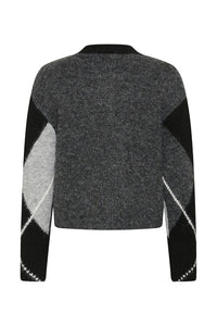 KAFFE KAgrith Pulllover Grey/Black Argyle