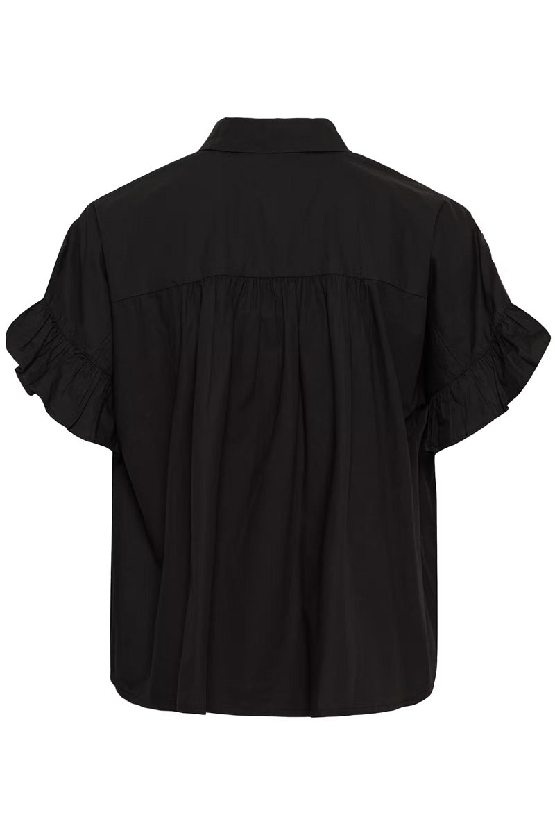 KAFFE KAverdina Flounce Shirt-Black Deep