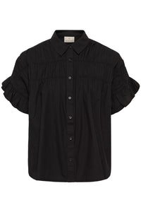KAFFE KAverdina Flounce Shirt-Black Deep