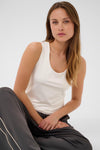 KAFFE KAarina Jersey Vest Top-Chalk White