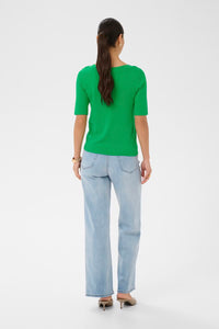 KAFFE KAlizza Boatneck Pullover-Bright Green