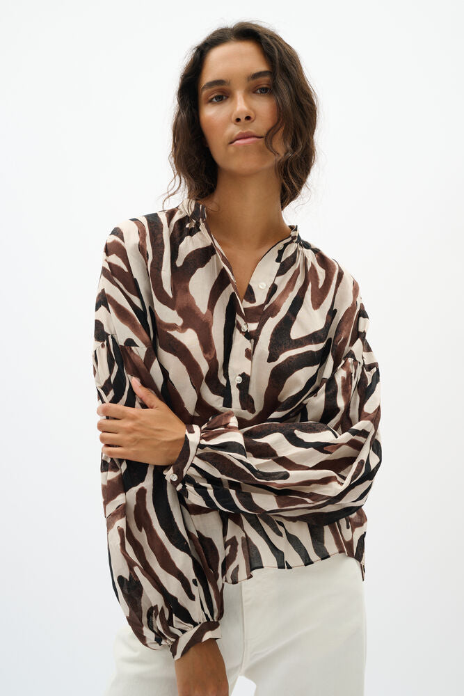 InWear ROSALIE IW Button Blouse Haze Zebrah
