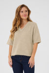 KAFFE KAemilie V-Neck Pullover Feather Gray