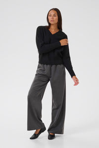 KAFFE KAniel V Neck Pullover Black