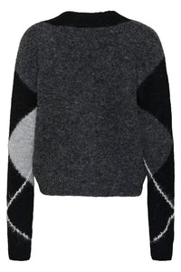 KAFFE KAgrith Cardigan Grey/Black Argyle