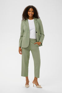 KAFFE KAsakura Cropped Trousers-Sea Spray