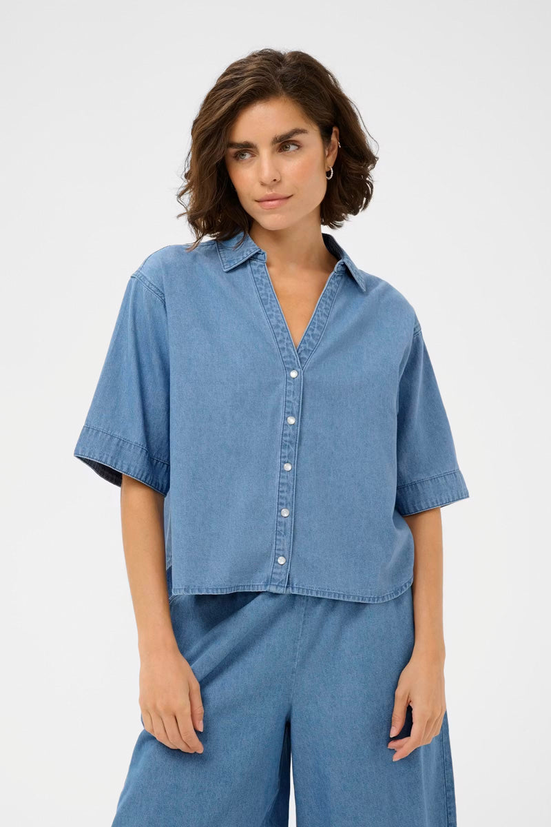 KAFFE KAjade Shirt Mid Blue Chambray