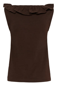 KAFFE KAdidde Flounce Top Coffee Bean