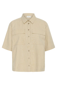 KAFFE KAnaya Striped Shirt Chinchilla/White