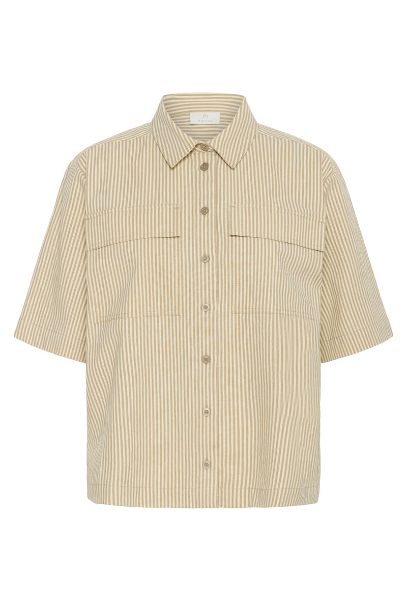 KAFFE KAnaya Striped Shirt Chinchilla/White