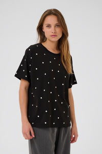 KAFFE KAhelen Stud T-Shirt-Black