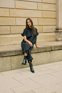 KAFFE KAverdina Flounce Shirt-Black Deep