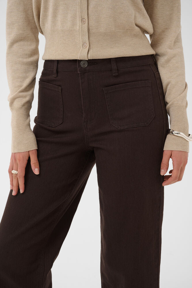 KAFFE KAbrook Cropped HW Jeans Coffee Bean