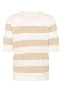 KAFFE KAlizza Striped Knit Feather Grey/Chalk