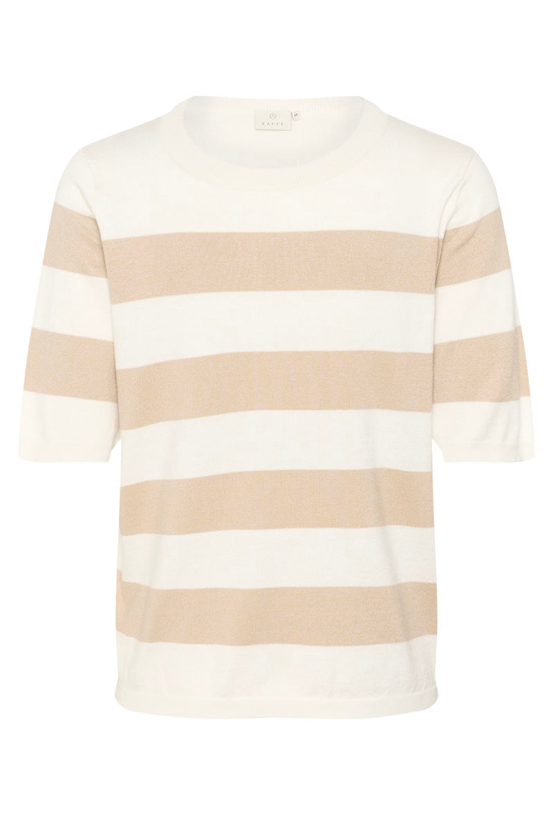 KAFFE KAlizza Striped Knit Feather Grey/Chalk