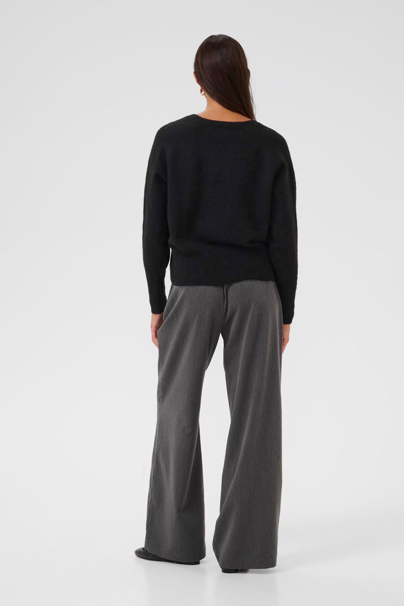 KAFFE KAniel V Neck Pullover Black