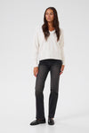 KAFFE KAniel V Neck Pullover Chalk White