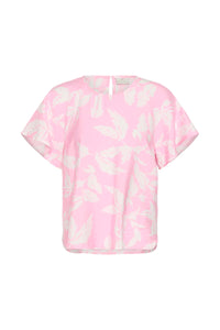 KAFFE KAmarlo Leaves Blouse Pink Frosting