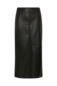 KAFFE KAarense Faux Leather Skirt Black