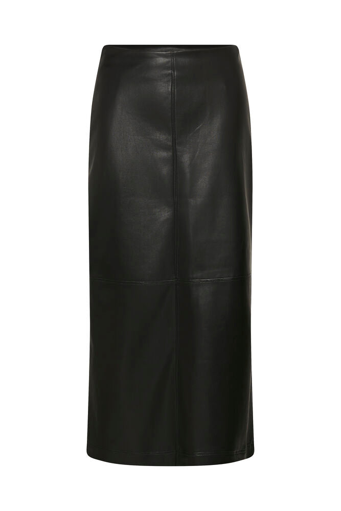 KAFFE KAarense Faux Leather Skirt Black