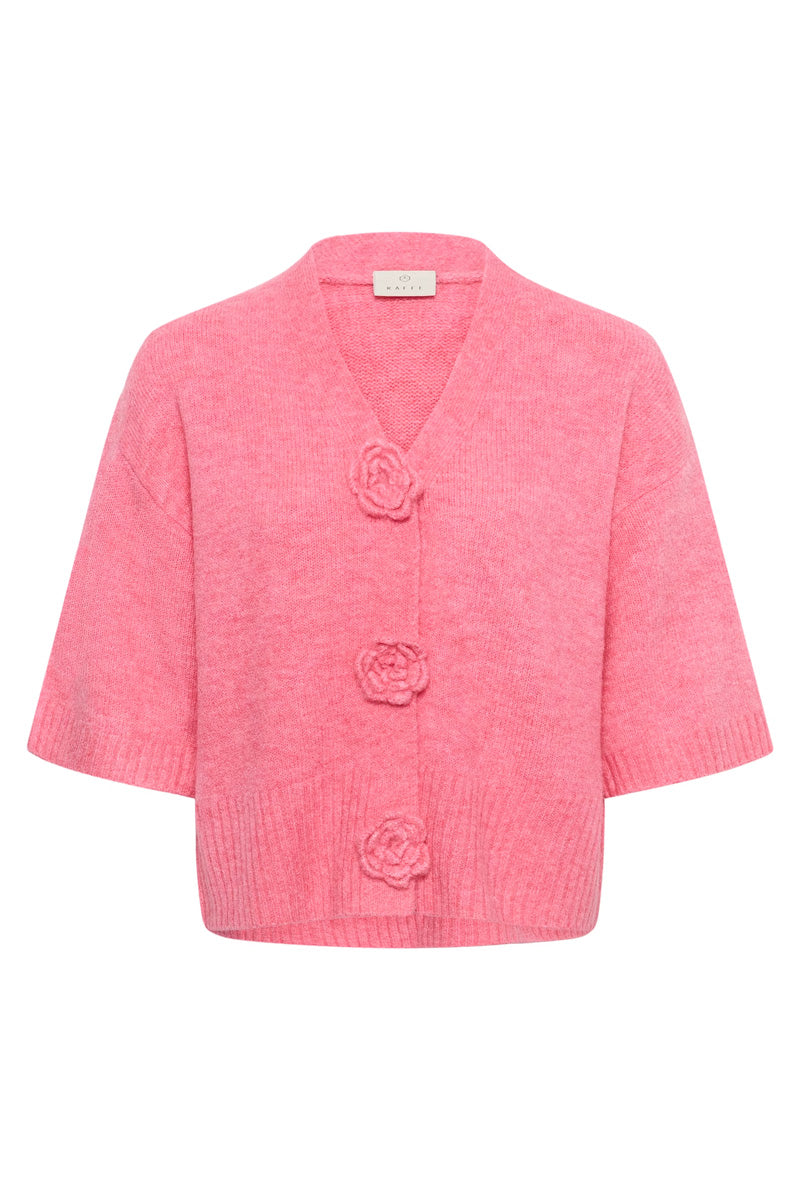 KAFFE KArosie Cardigan-Pink Power Melange