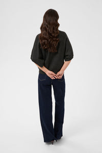 KAFFE KAbarbara Wing Sleeve Pullover Dark Grey Melange