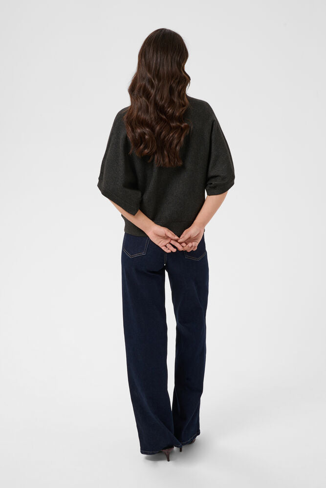 KAFFE KAbarbara Wing Sleeve Pullover Dark Grey Melange