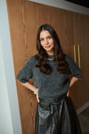 KAFFE KAemillie Crop Pullover Dark Grey Melange