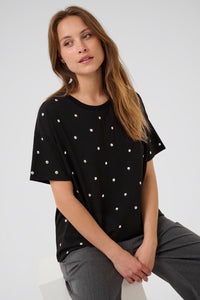 KAFFE KAhelen Stud T-Shirt-Black