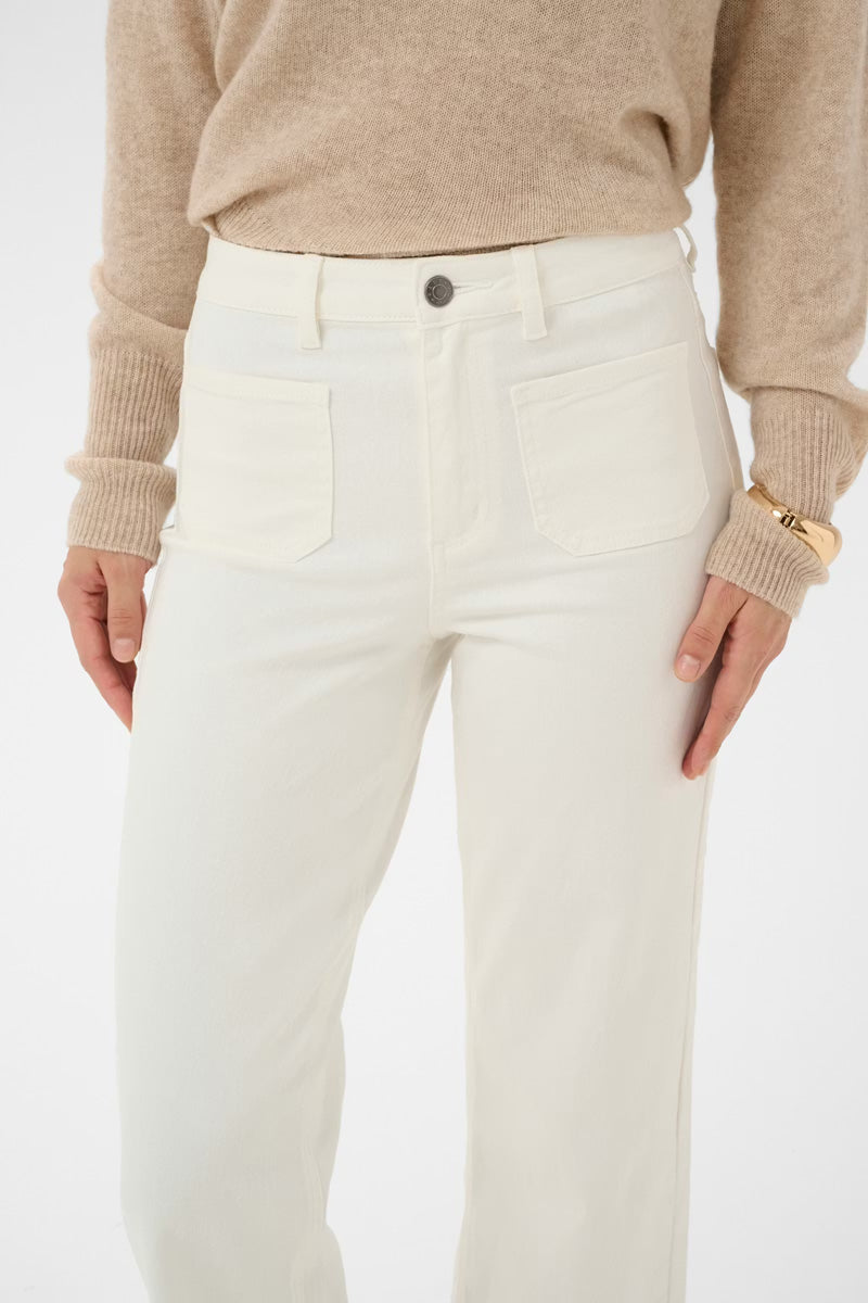 KAFFE KAbrook Cropped HW Jeans Chalk