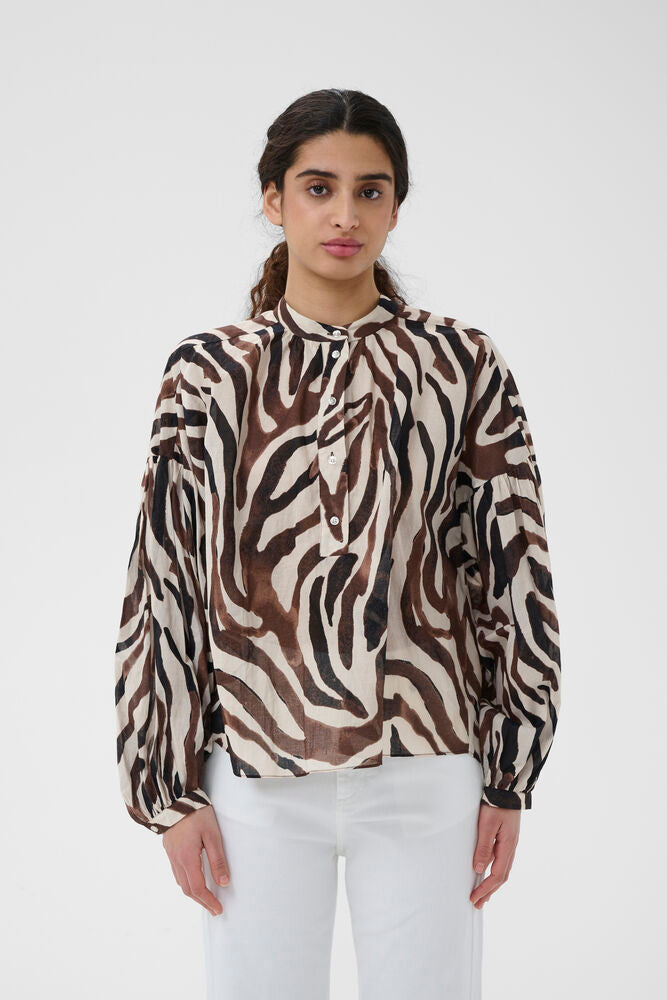 InWear ROSALIE IW Button Blouse Haze Zebrah