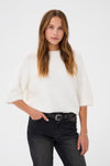 KAFFE KAemillie Crop Pullover Chalk White