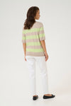 KAFFE KAlizza Striped Sweater Lettuce/Feather Gray