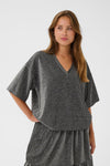 KAFFE KArita Top-Silver Glitter