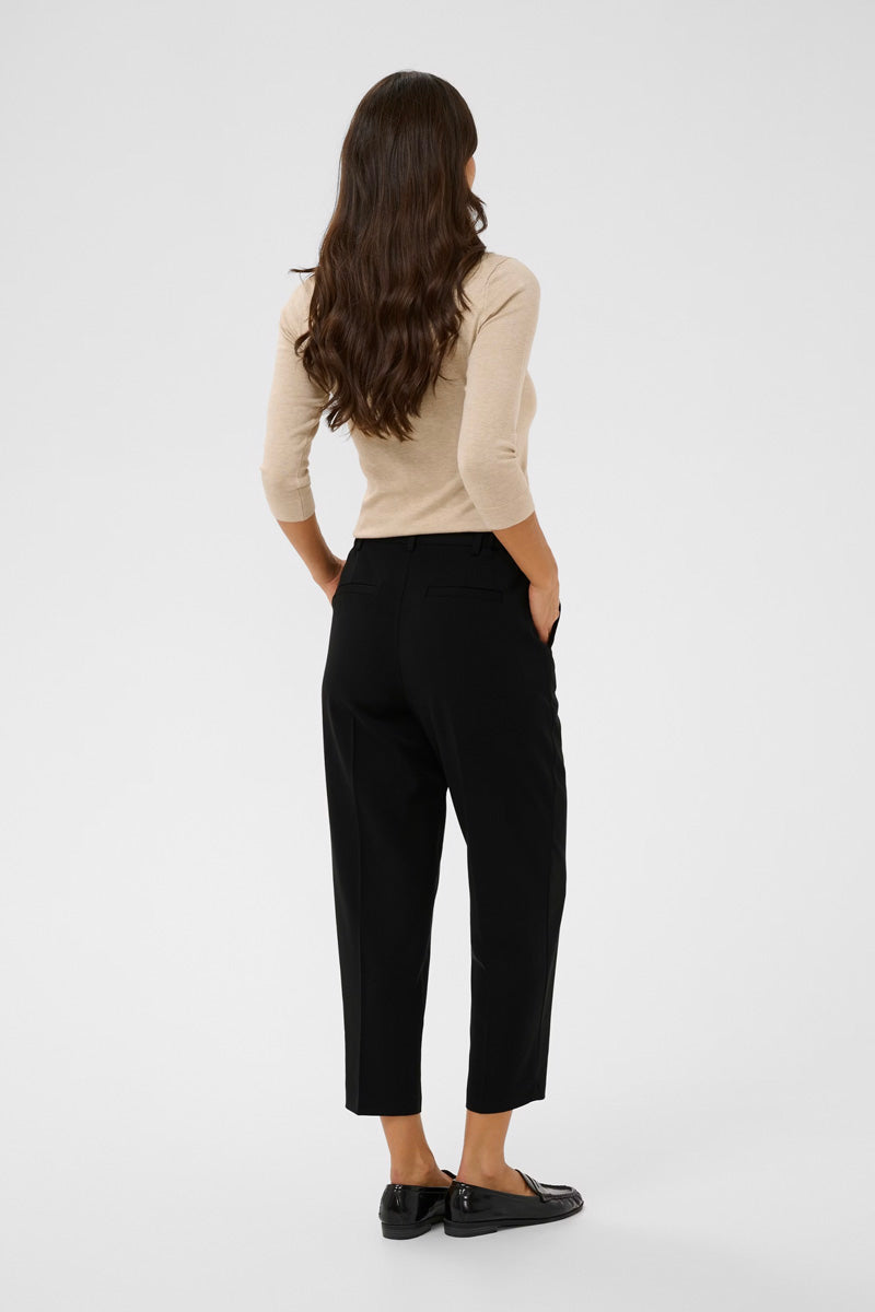 KAFFE KAheather Cropped Trousers-Black Deep