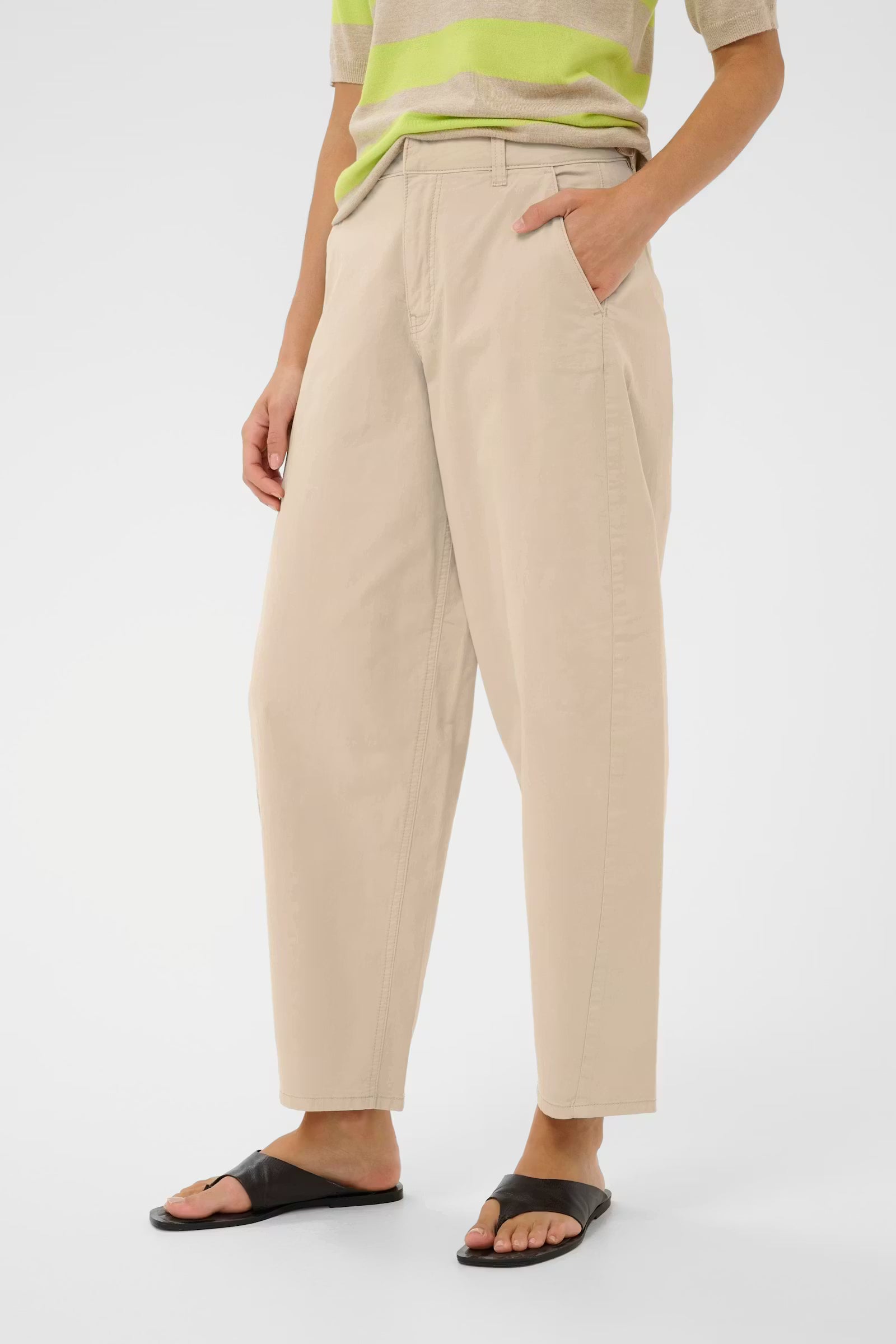 KAFFE KAmette Barrel Trousers Feather Grey