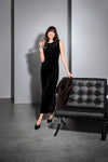 KAFFE KAkelly Velour Dress-Black