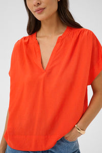 KAFFE KAmilia Wing SL Blouse Poppy Red