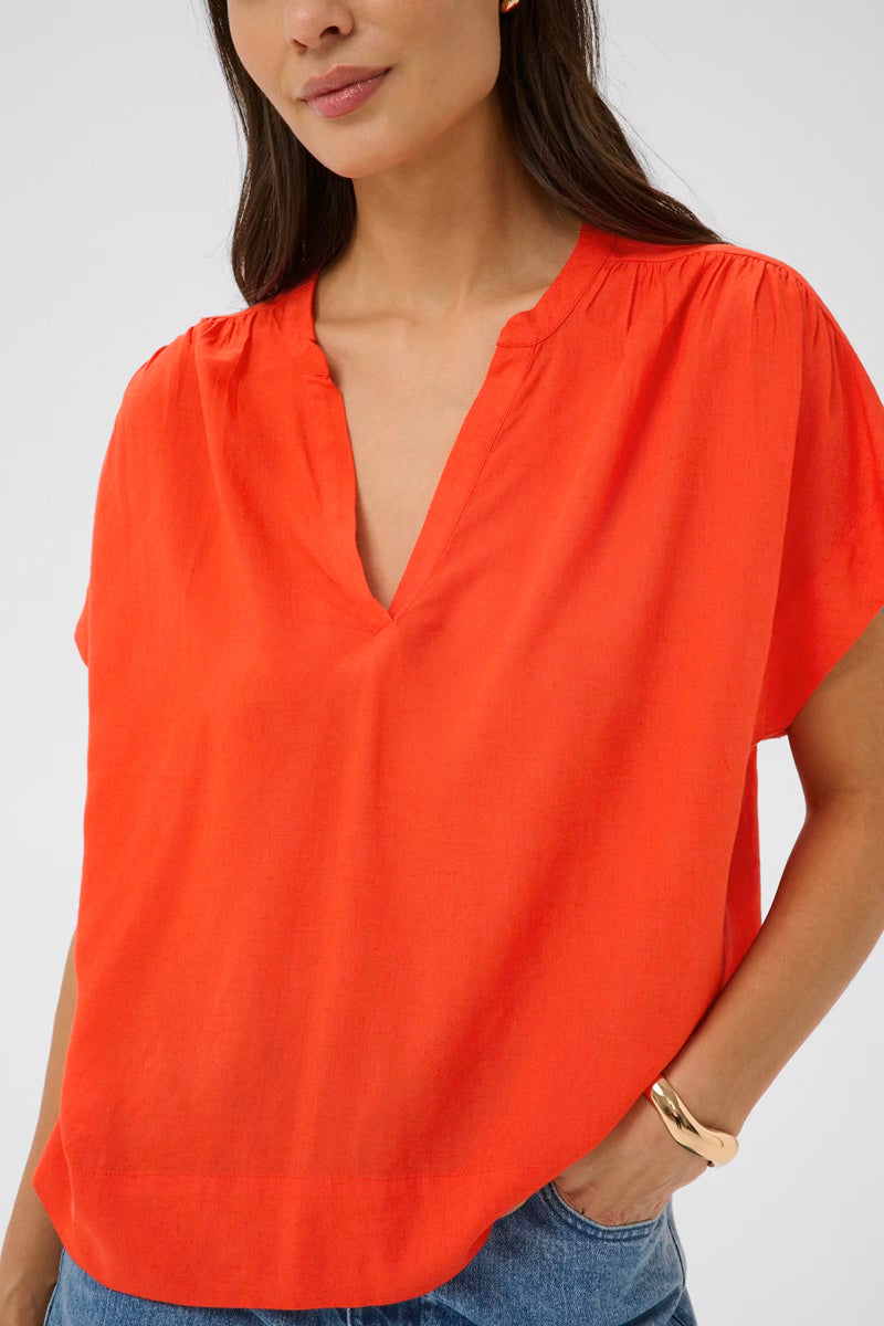 KAFFE KAmilia Wing SL Blouse Poppy Red